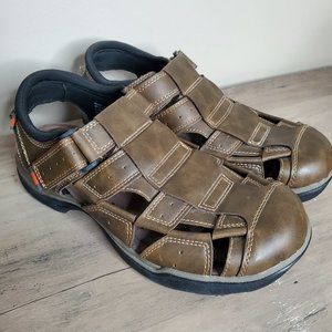 Men's Earth Spirit Gel cushion brown casual sandal size 12 hook and loop closure